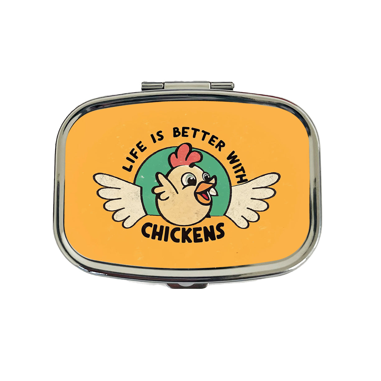 Life Is Better With Chickens Travel Pill Box Case