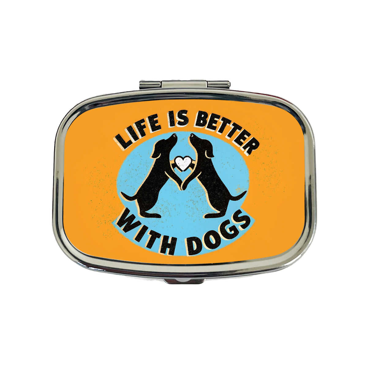 Life Is Better With Dogs Heart Travel Pill Box Case