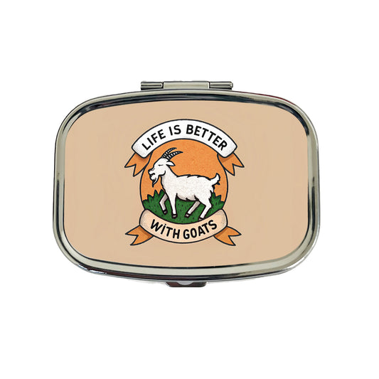 Life Is Better With Goats Travel Pill Box Case