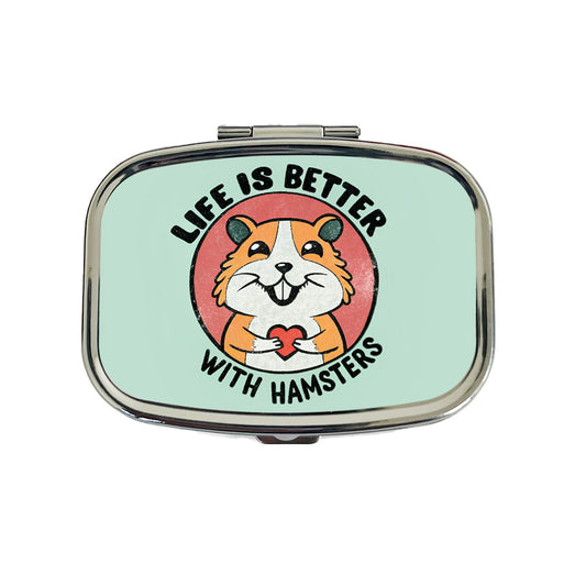 Life Is Better With Hamsters Travel Pill Box Case