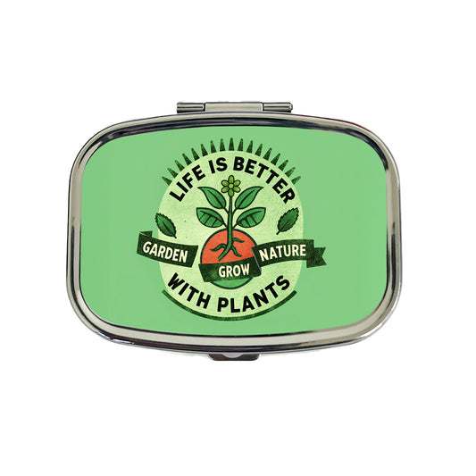 Life Is Better With Plants Travel Pill Box Case