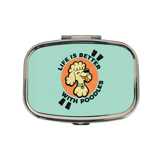 Life Is Better With Poodles Travel Pill Box Case