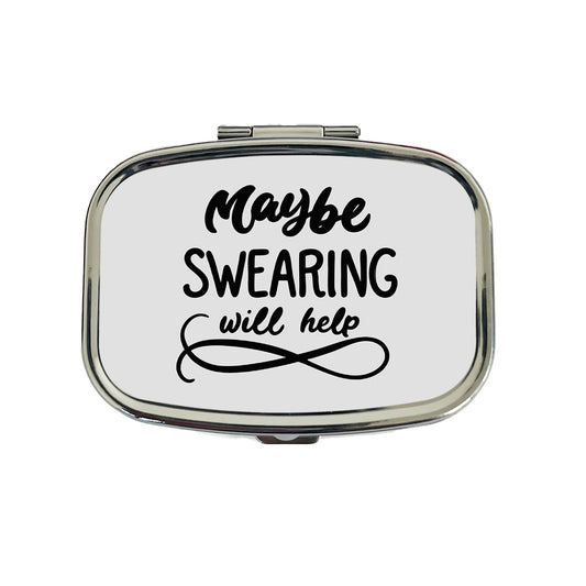 Maybe Swearing Will Help Funny Script Travel Pill Box Case