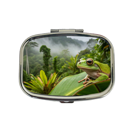 Puerto Rico Frog On Leaf Travel Pill Box Case