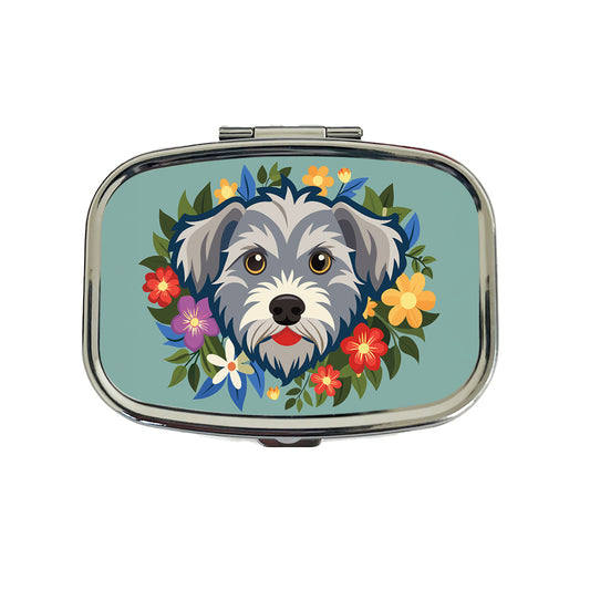 Schnoodle Head Floral Motif Travel Pill Box Case