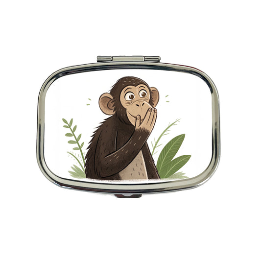 Speak No Evil Monkey Funny Travel Pill Box Case