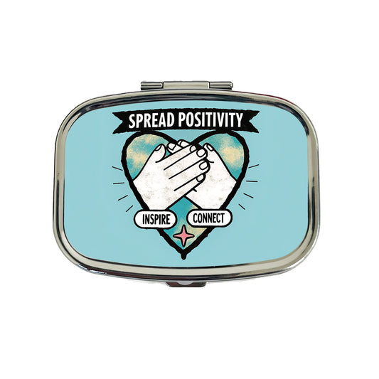 Spread Positivity Blue Travel Pill Box Case
