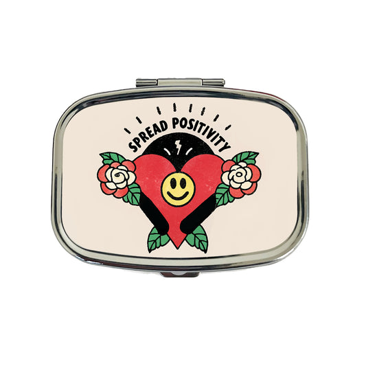 Spread Positivity Cute Travel Pill Box Case