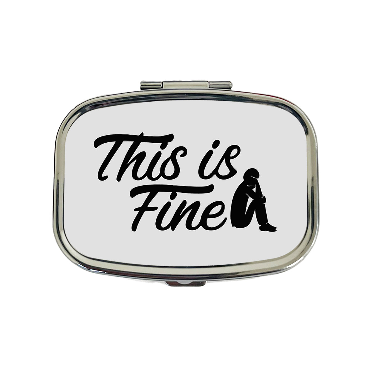 This Is Fine Funny Travel Pill Box Case