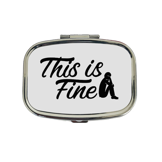 This Is Fine Funny Travel Pill Box Case