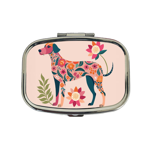 Weimador Floral Motif Cute Dog Travel Pill Box Case