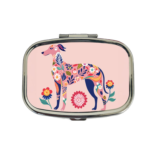 Weimador Floral Motif Light Pink Dog Travel Pill Box Case