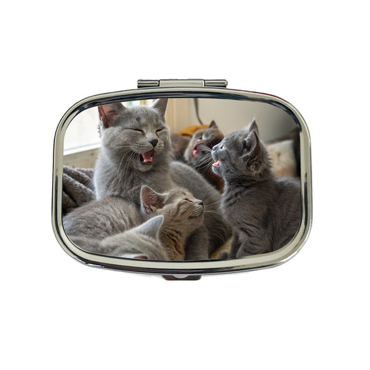 Bunch Of Gray Cats Travel Pill Box Case