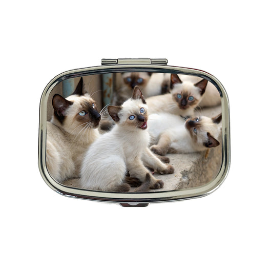 Bunch Of Siamese Cats Travel Pill Box Case