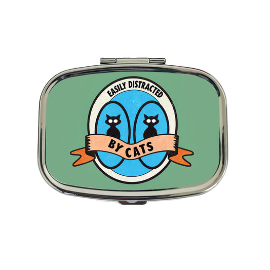 Easily Distracted By Cats Travel Pill Box Case