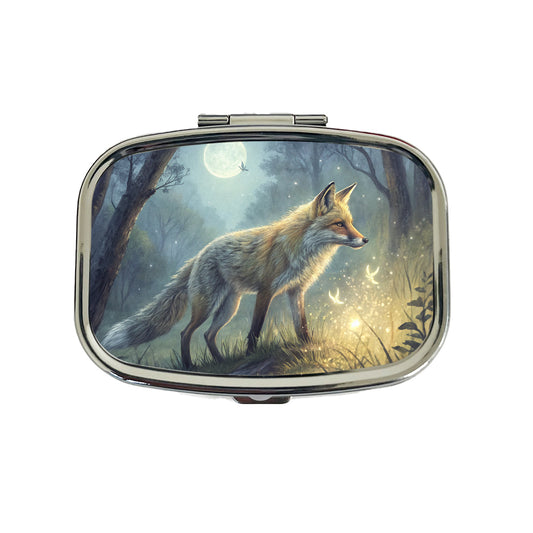 Fox At Night Travel Pill Box Case