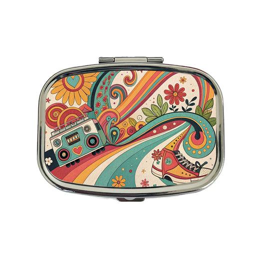 Groovy Design 70's Travel Pill Box Case