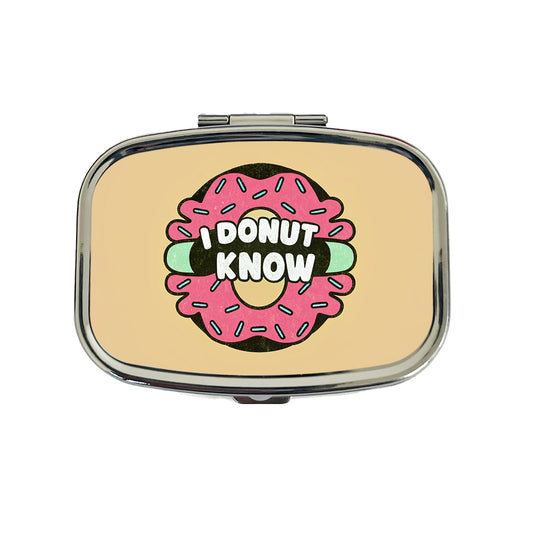 I Donut Know Funny Travel Pill Box Case