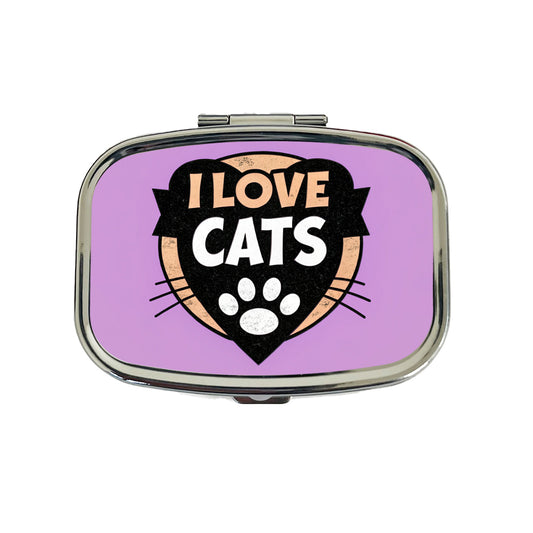 I Love Cats Travel Pill Box Case