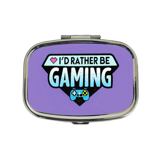 I'd Rather Be Gaming Gamer Travel Pill Box Case