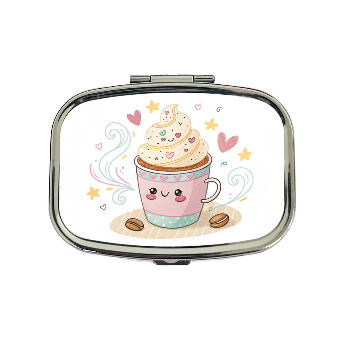 Kawaii Latte Coffee Travel Pill Box Case