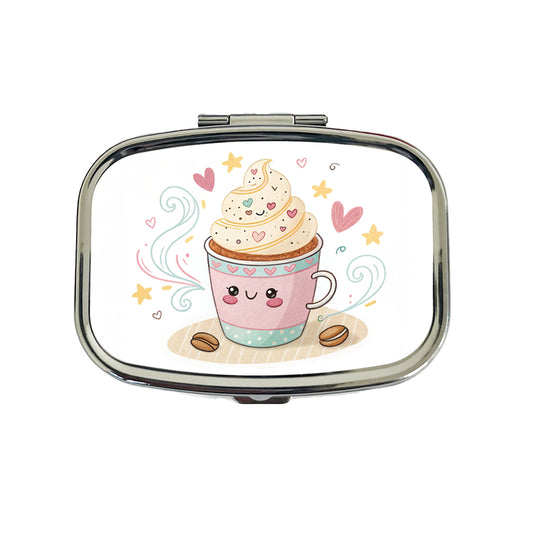 Kawaii Latte Coffee Travel Pill Box Case