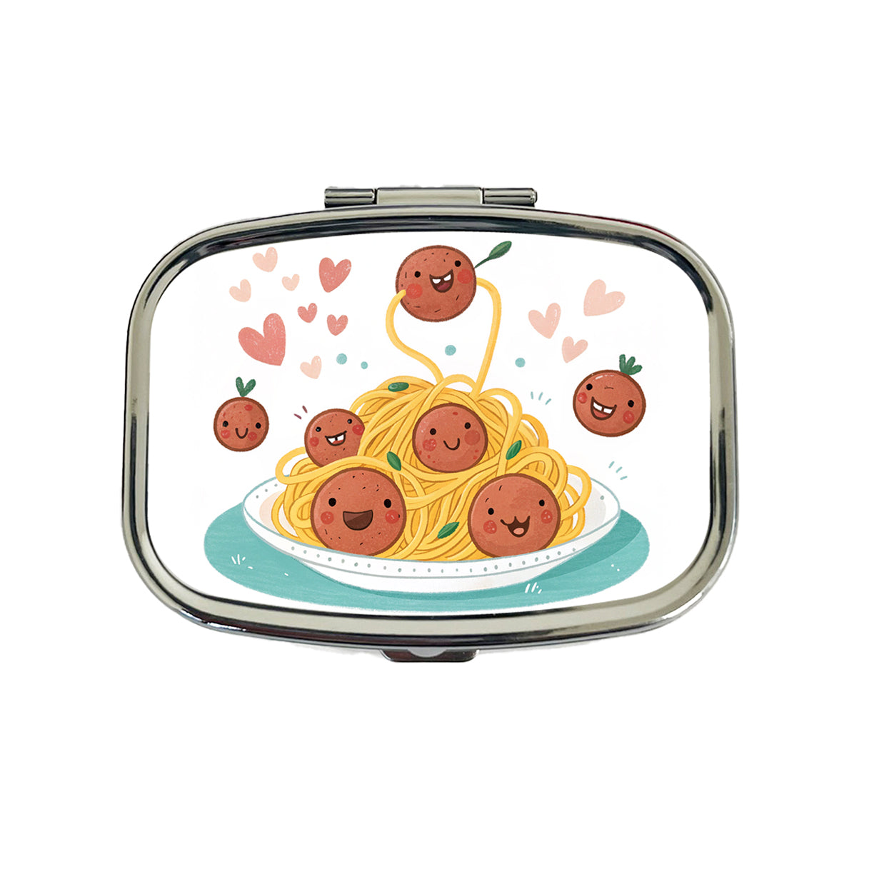 Kawaii Spaghetti And Meatballs Pasta Travel Pill Box Case