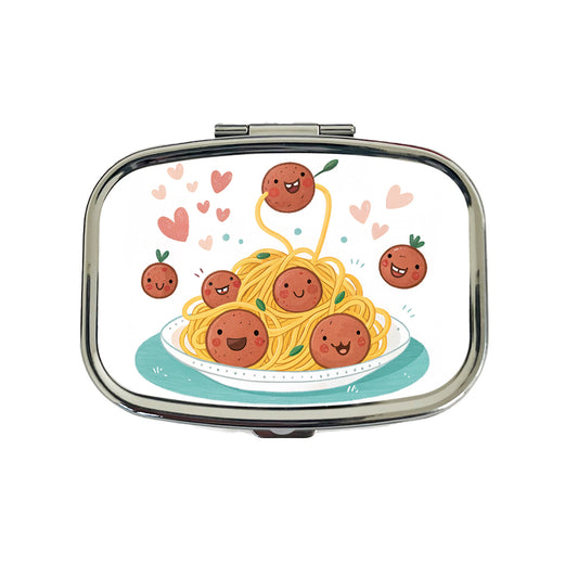 Kawaii Spaghetti And Meatballs Pasta Travel Pill Box Case