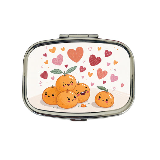 Kawaii Tangerines Hearts Travel Pill Box Case