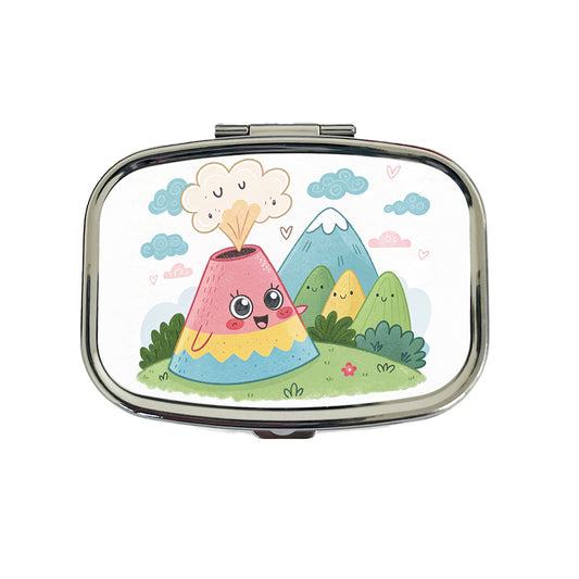 Kawaii Volcano Travel Pill Box Case