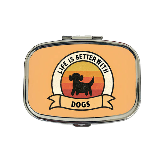 Life Is Better With Dogs Travel Pill Box Case