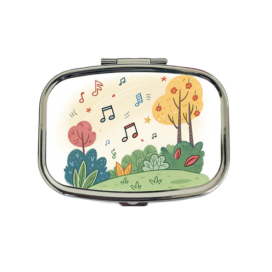 Music Notes Musical Musician Travel Pill Box Case