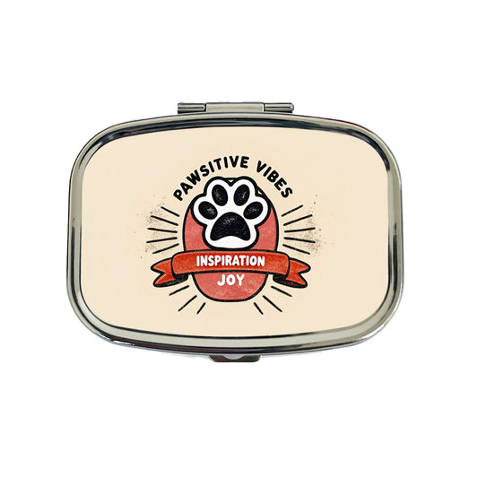 Pawsitive Positive Vibes Dogs Cats Travel Pill Box Case