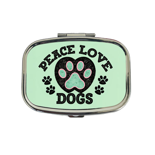 Peace Love Dogs Cute Travel Pill Box Case