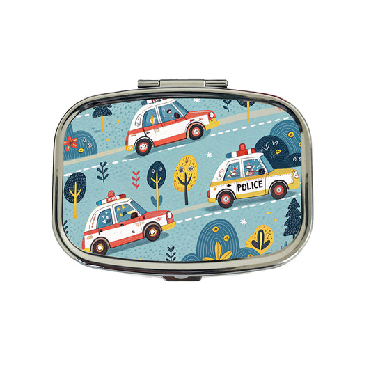 Police Cars Cute Travel Pill Box Case