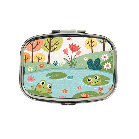 Pond And Frogs Travel Pill Box Case