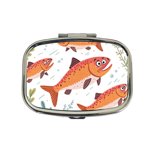 Salmon Fish Fishing Cute Travel Pill Box Case