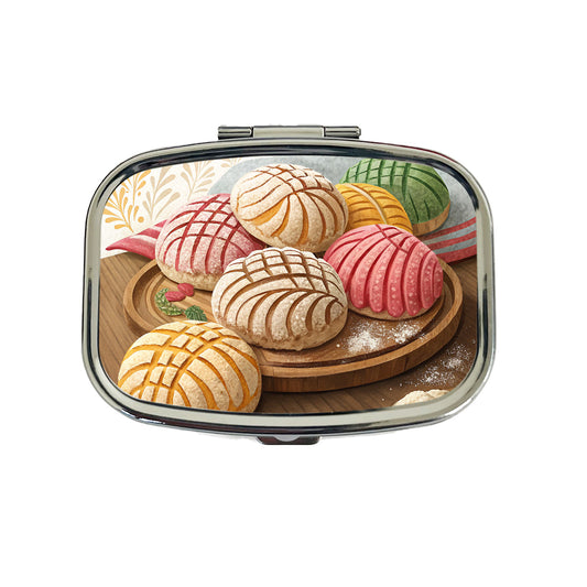 Scattered Conchas Pastry Mexican Sweet Breads Travel Pill Box Case
