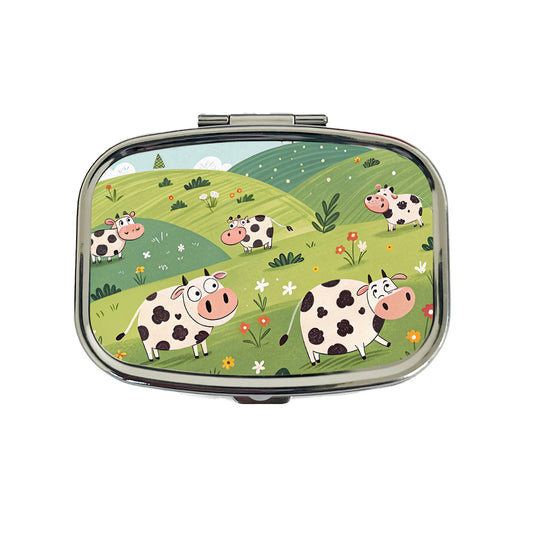 Scattered Cows Travel Pill Box Case