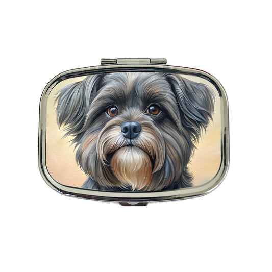Affenpinscher Dog Illustration Travel Pill Box Case