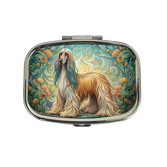 Afghan Hound Dog Art Nouveau Travel Pill Box Case