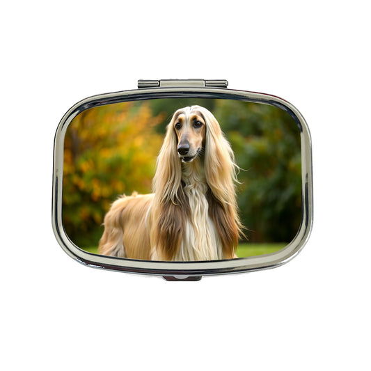 Afghan Hound Dog Photo Travel Pill Box Case
