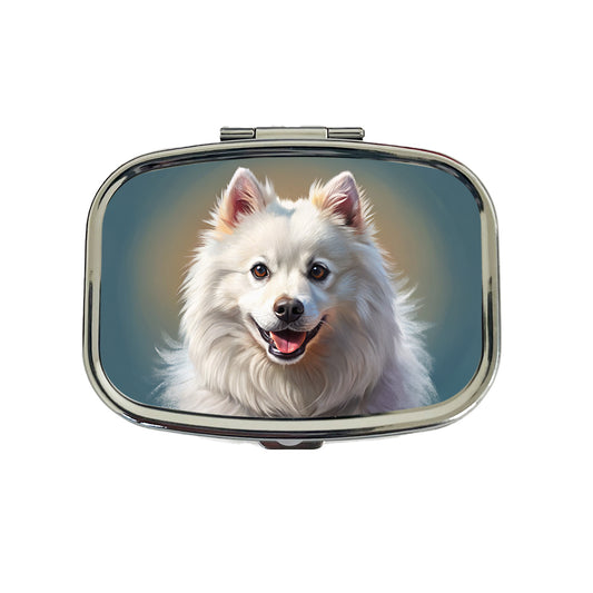 American Eskimo Dog Illustration Travel Pill Box Case