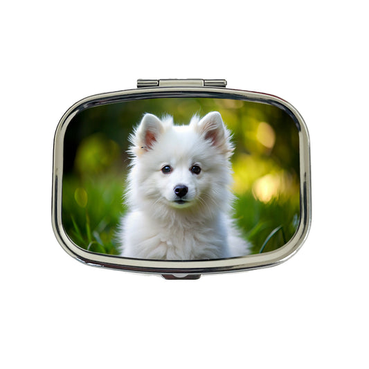 American Eskimo Dog Puppy Photo Travel Pill Box Case