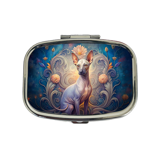 American Hairless Terrier Dog Art Nouveau Travel Pill Box Case