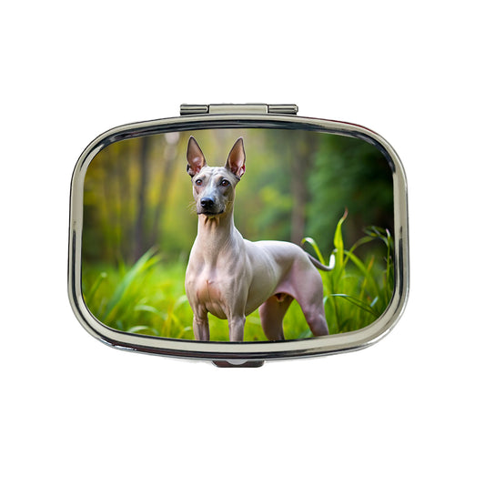 American Hairless Terrier Dog Photo Travel Pill Box Case