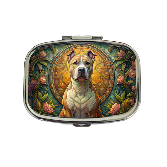 American Staffordshire Terrier Dog Art Nouveau Travel Pill Box Case