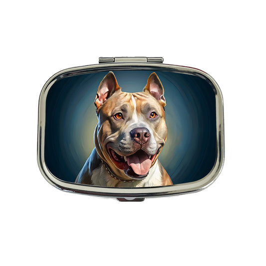 American Staffordshire Terrier Dog Illustration Travel Pill Box Case