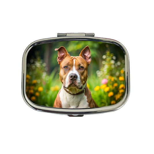 American Staffordshire Terrier Dog Photo Travel Pill Box Case