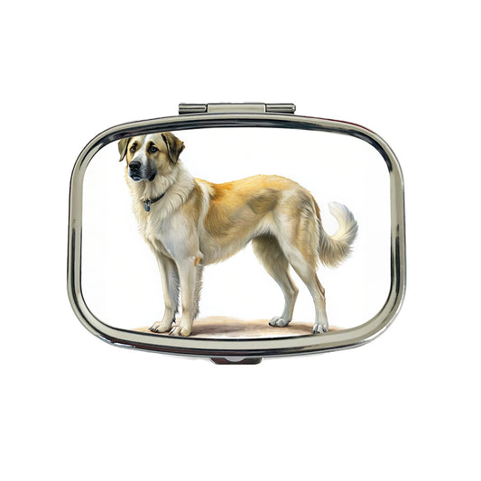 Anatolian Shepherd Dog Illustration Travel Pill Box Case